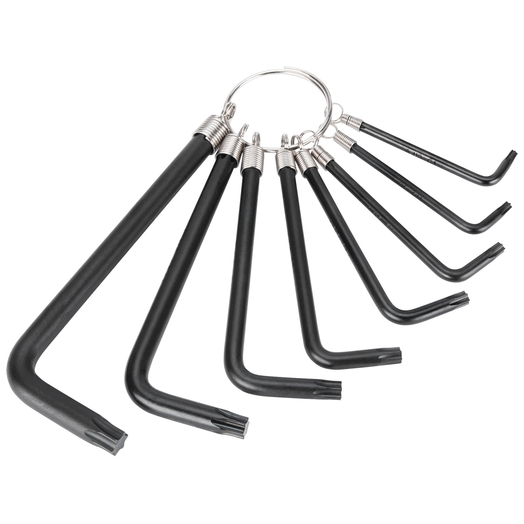 W1315 Performance Tool Heat Treated Alloy Steel Torx Key Set with Key Ring Holder - 8-Piece Set in Sizes T9 to T40