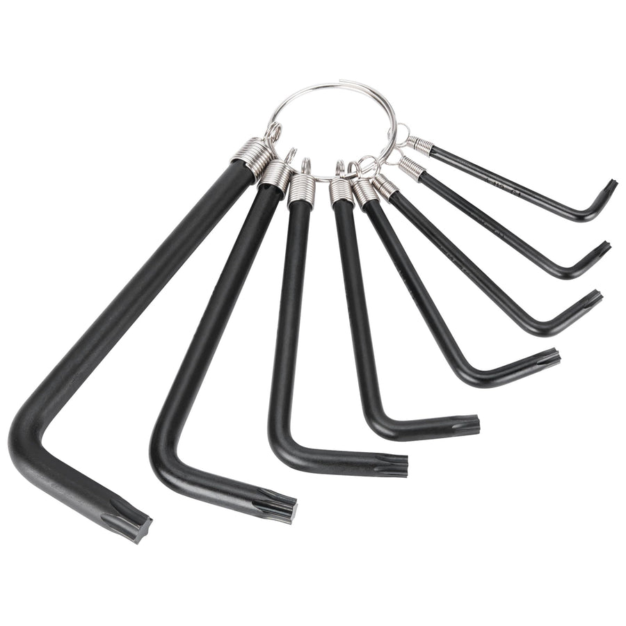 W1315 Performance Tool Heat Treated Alloy Steel Torx Key Set with Key Ring Holder - 8-Piece Set in Sizes T9 to T40