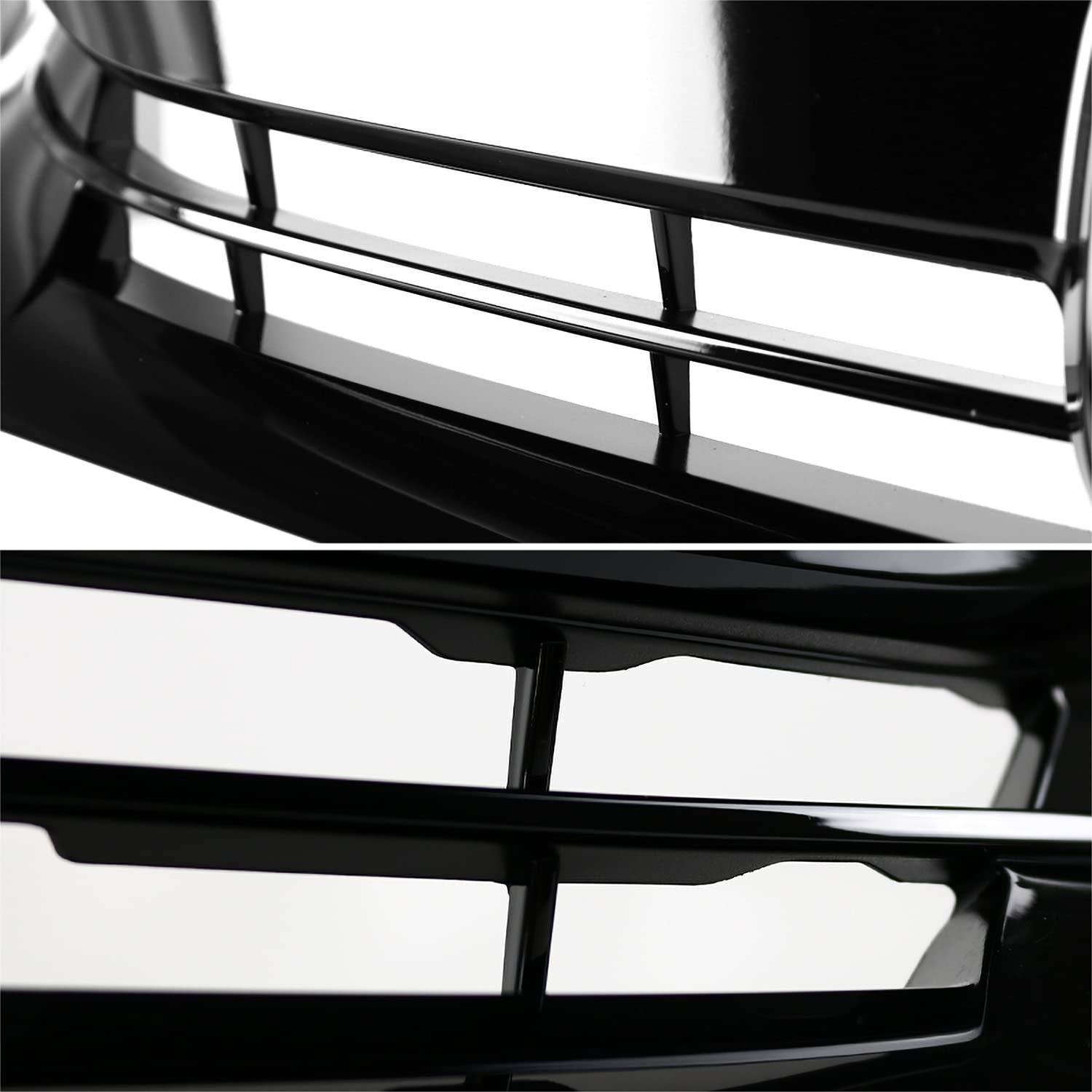 Front Hood Grille+Eyelid Spec-D Tuning Compatible with 2016-2018 Honda Civic 10th Gen FK8 Coupe Sedan