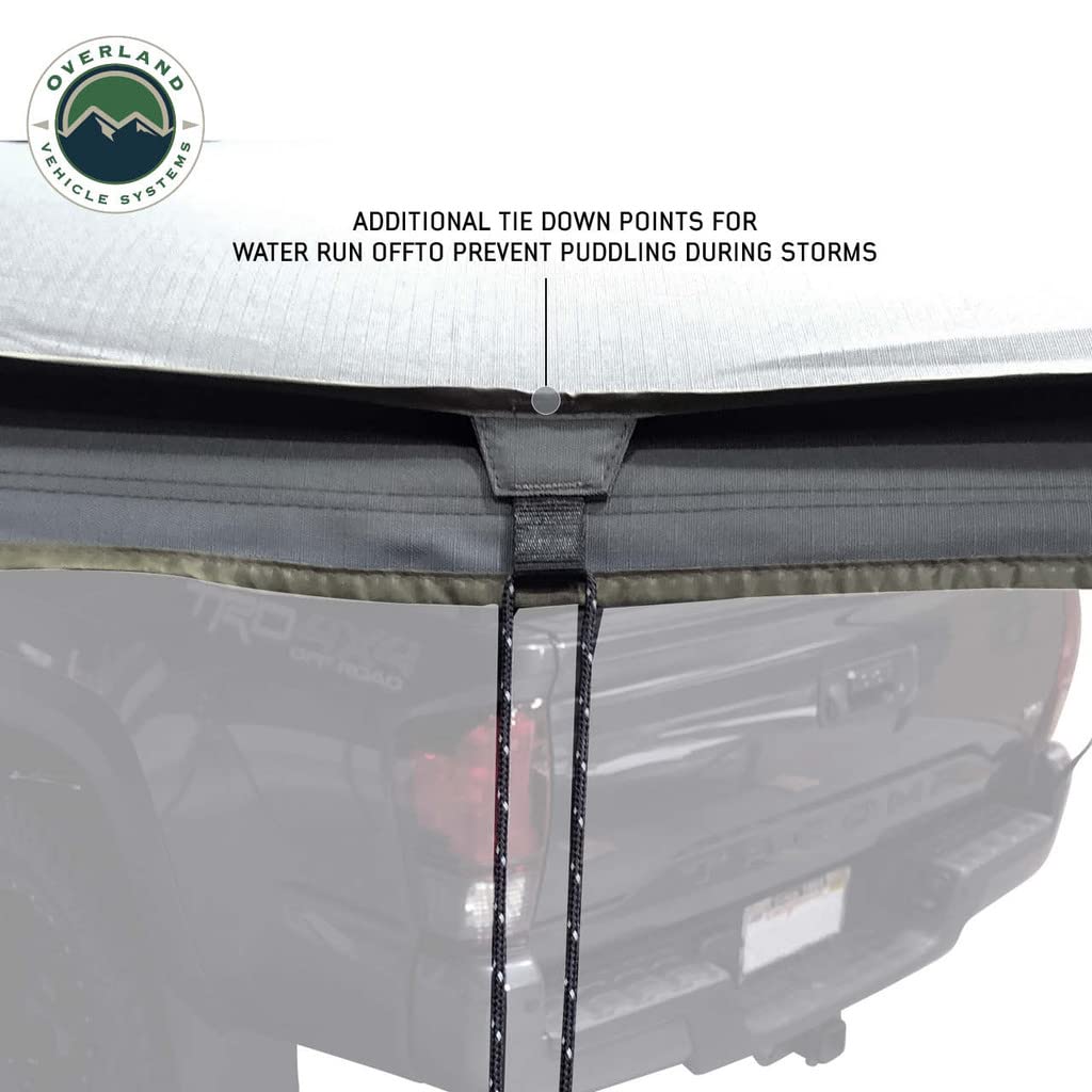 Overland Vehicle Systems Nomadic 270 LTE Awning Passengers Side | Dark Gray | Includes Black Travel Cover | 19689909