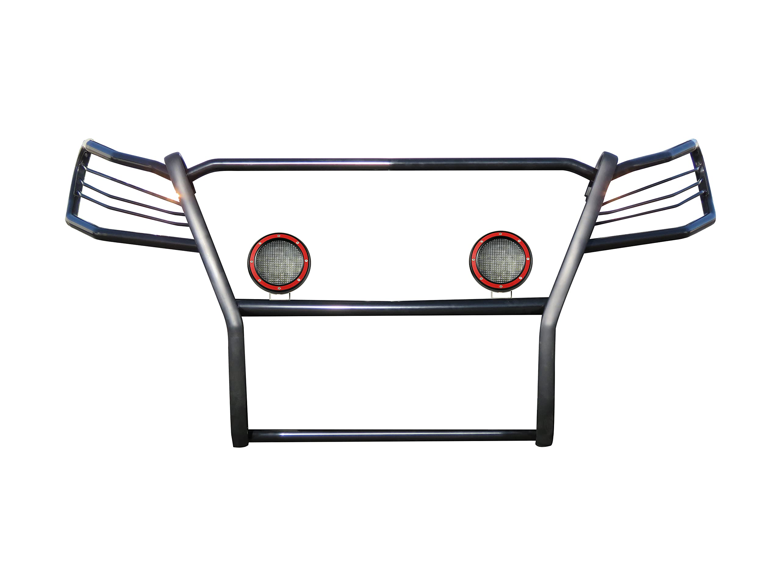 Modular Black Black Horse Grille Guard Come W/Pair of 5.3" LED Lights Compatible with 07-09 Dodge Sprinter-Freightliner 2500/3500|07-11 -Benz Sprinter 1500|10-18-Benz Sprinter 2500/3500-17D502MA-PLFR