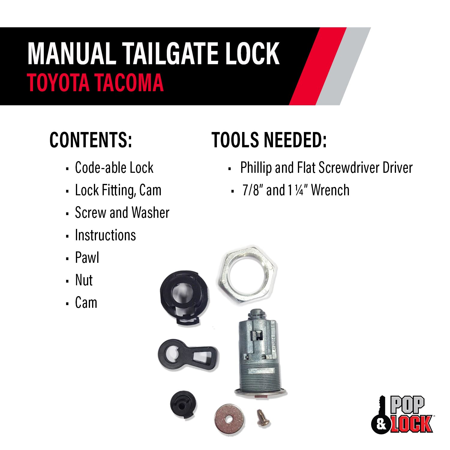 Pop & Lock Codeable Lock PL5400CONV Conversion Kit for Toyota Tacoma (Works with PL5500)