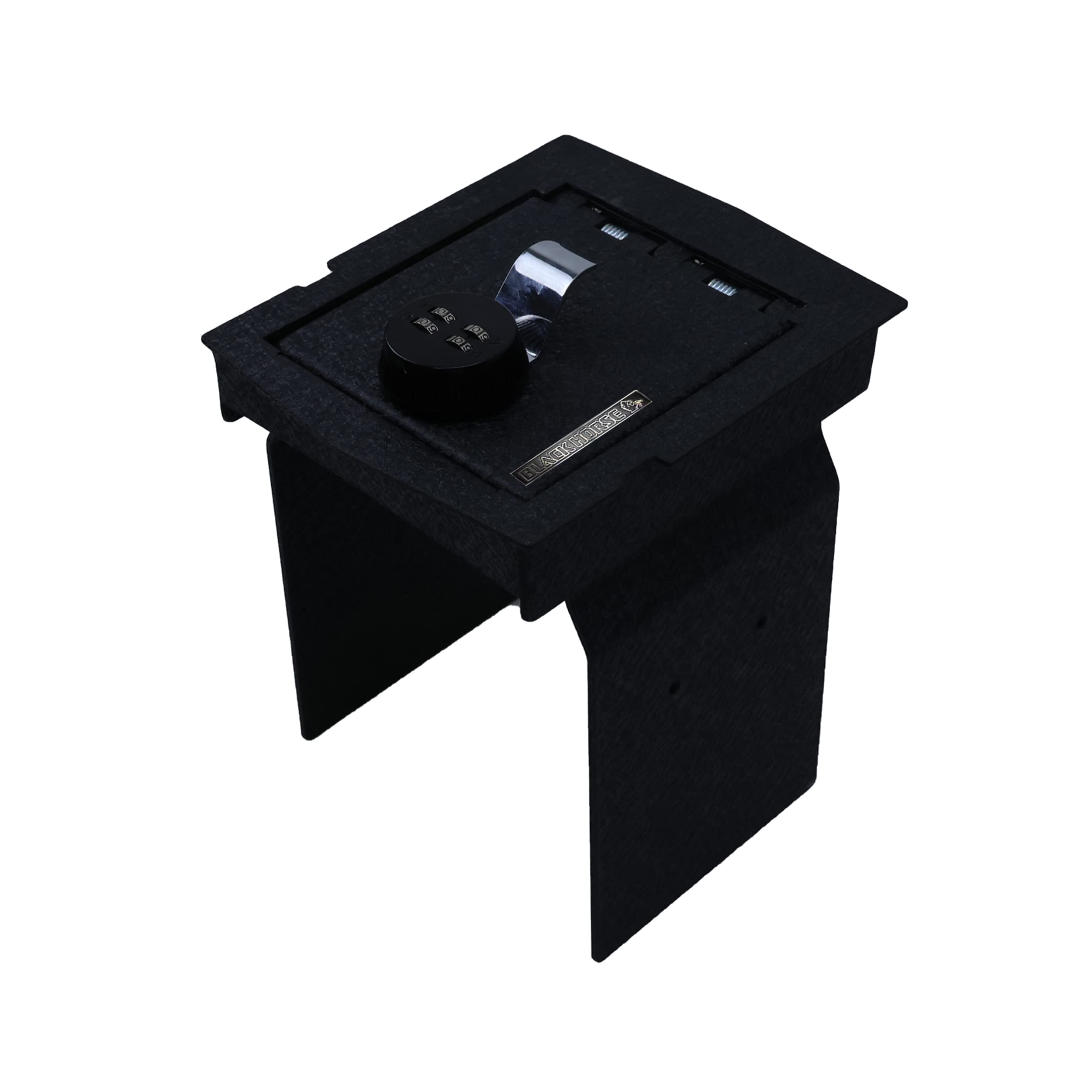 Black Horse Security Lock Box Center Console Safe, Black Gun Box Organizer, with 4 Digit Combination Resettable Lock Compatible with 2021-2024 Ford Bronco-ASFB05