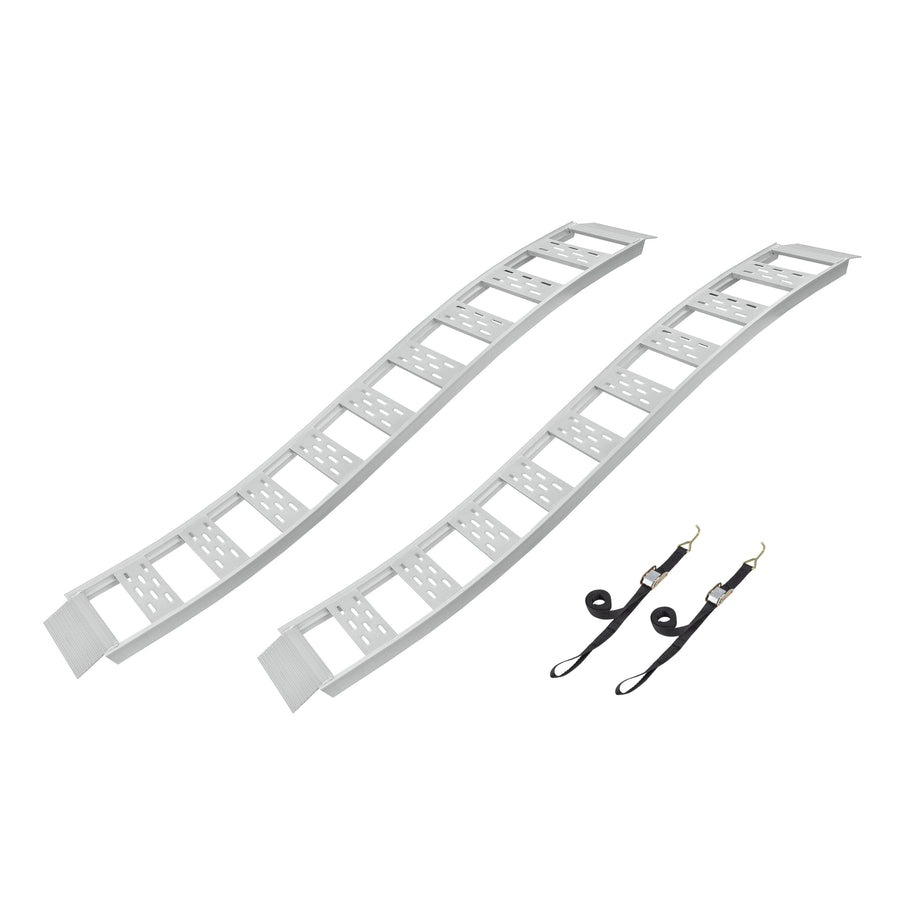 CargoSmart Fixed Aluminum S-Curve Ramp with Treads (2pk) – Easily and Safely Load and Unload Your Light Equipment, Lawn Tractors, ATVs and More, 1,500 lb. Capacity, 12” W x 90” L