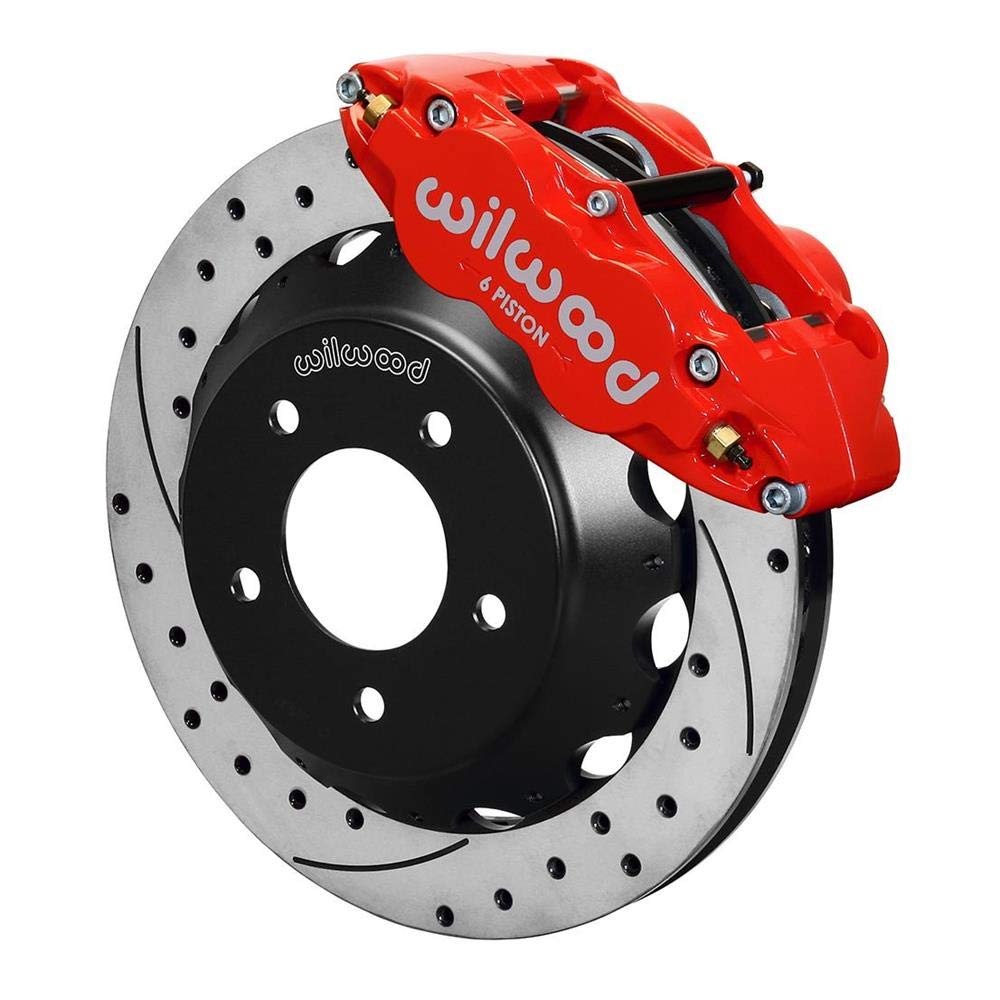 140-11918-DR WILWOOD FNSL6R Front Hat Kit,12.88",Drilled, Red 84-87 Corvette C4