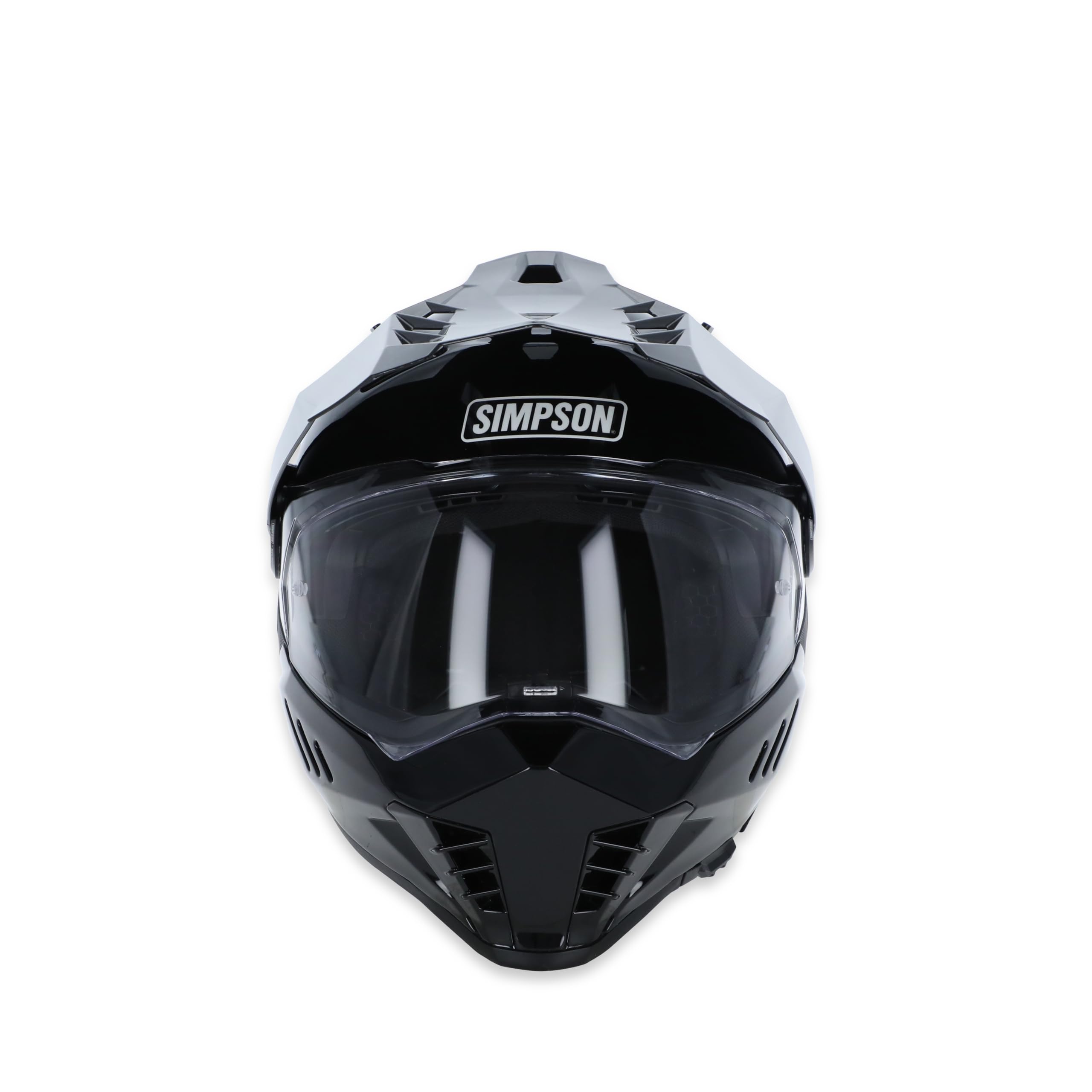 Simpson Bandit Xcursion Motorcycle Helmet - Black - Medium | Off Road Dirt Bike UTV Motocross ATV | Full Face | Removable Peak | Clear Pinlock Anti-Fog Visor Shield | DOT ECE Certified (XB2MD)