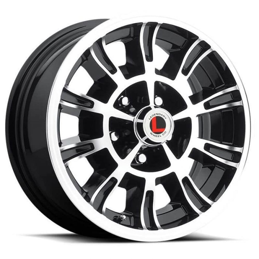 GT6-15 x 7 in. - Legendary Wheels 5 x 4.5-4.25 bs - Gloss Black/Machined