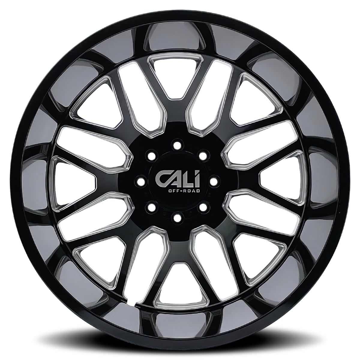 9115D INVADER DUALLY Gloss Black Generic Wheel with Milled (8 x 8.25 inches /0 x 154 mm, 0 mm Offset)