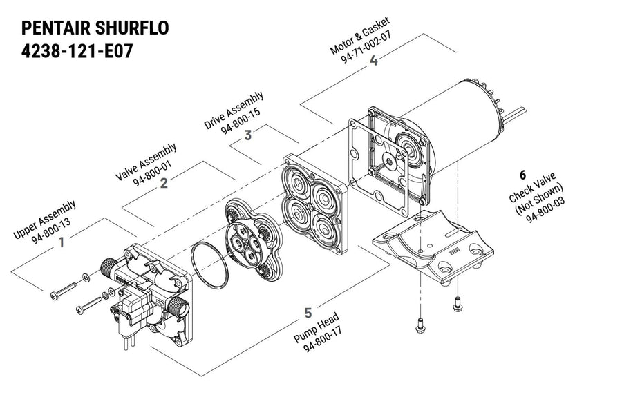 SHURFLO PENTAIR 4238-121-E07 Blaster II Washdown Pump, 12V Marine Diaphragm Pump, 3.5 GPM 45 PSI, Self Priming for Boat Deck RV Fresh Saltwater Cleaning