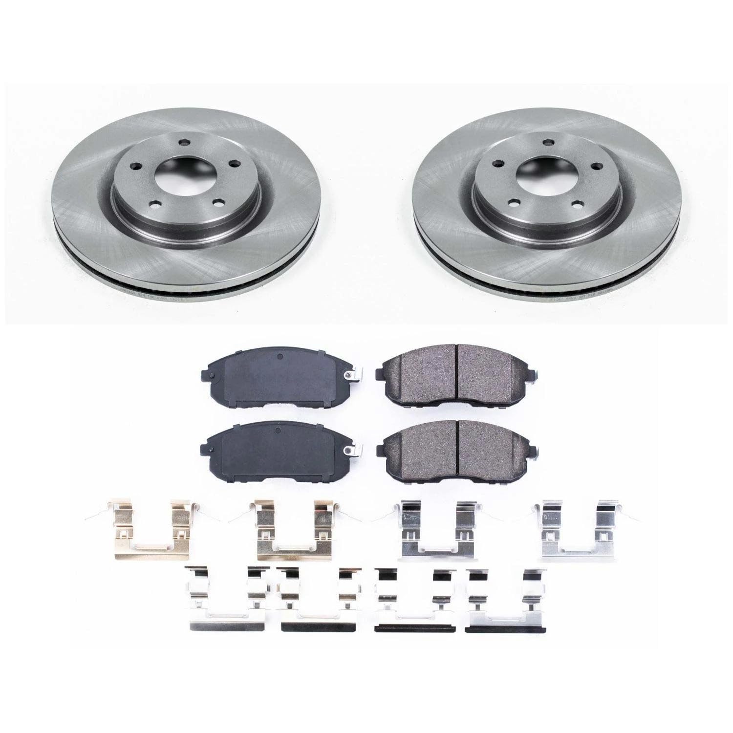 Power Stop KOE8327 Front Replacement Brake Kit-OE Brake Rotors & Ceramic Brake Pads For Nissan Juke 2011-2017, 2019 Nissan Sentra [Model Specific]