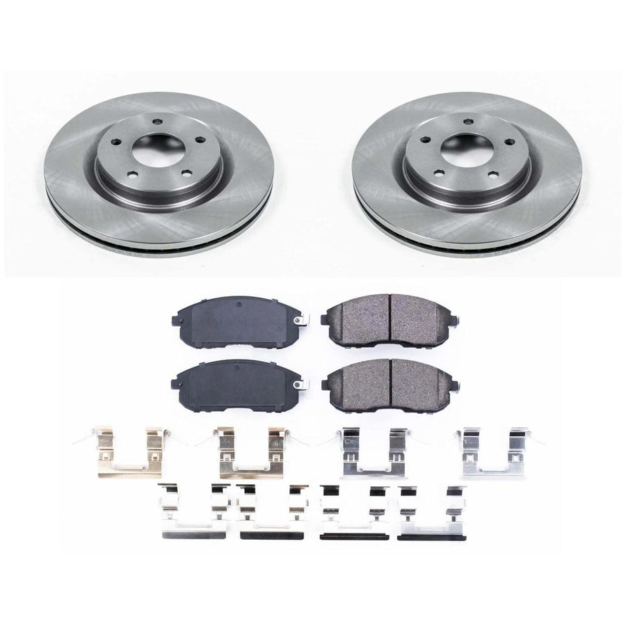 Power Stop KOE8327 Front Replacement Brake Kit-OE Brake Rotors & Ceramic Brake Pads For Nissan Juke 2011-2017, 2019 Nissan Sentra [Model Specific]