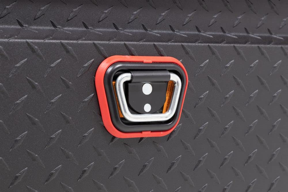 Weather Guard Low Profile Saddle Truck Tool Box Aluminum Textured Matte Black 10.2 Cu Ft