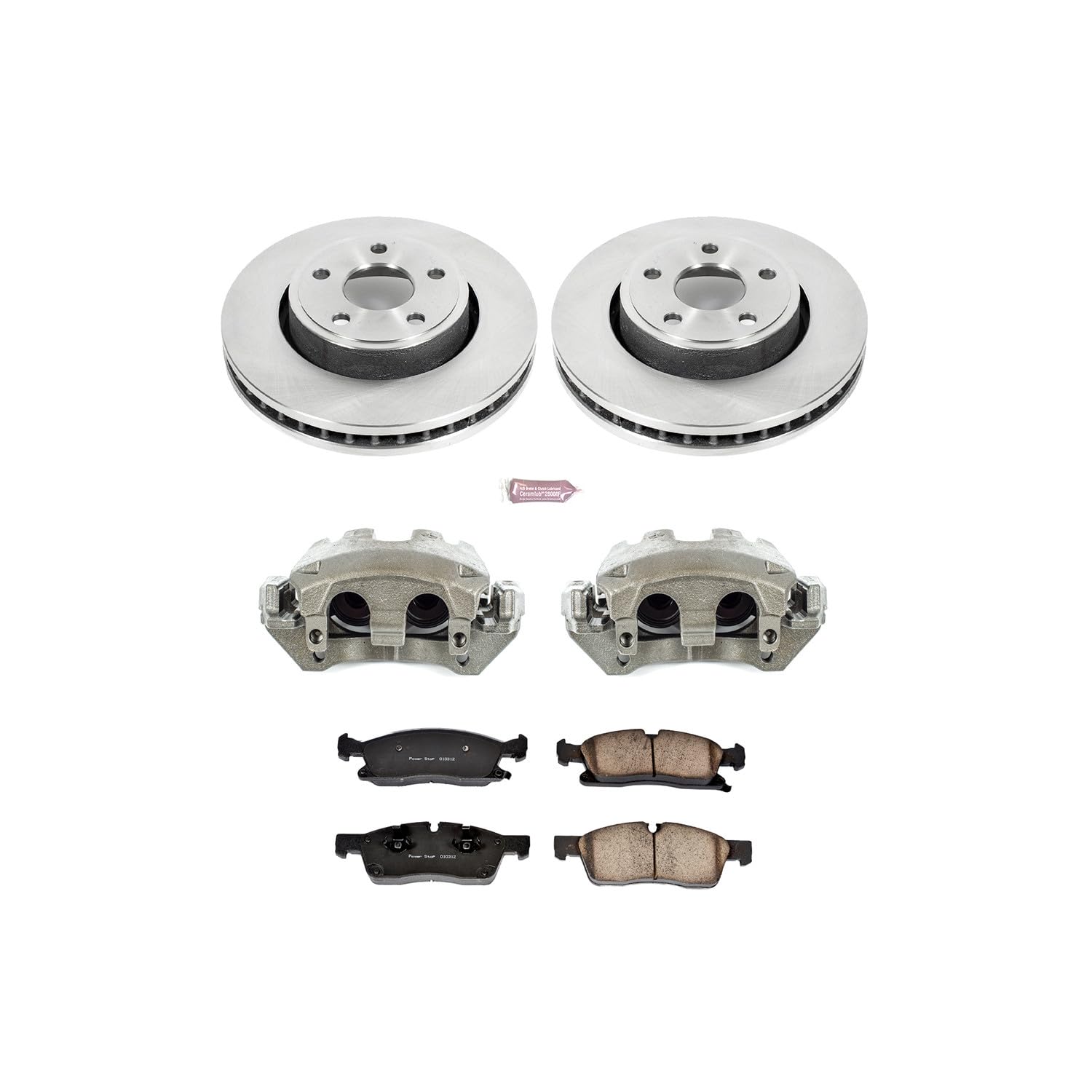 Power Stop KCOE5951 Replacement Front Stock Brake Kit (with Calipers) For Dodge Durango 2011-2017, Jeep Grand Cherokee 2011-2016 [Model Specific]