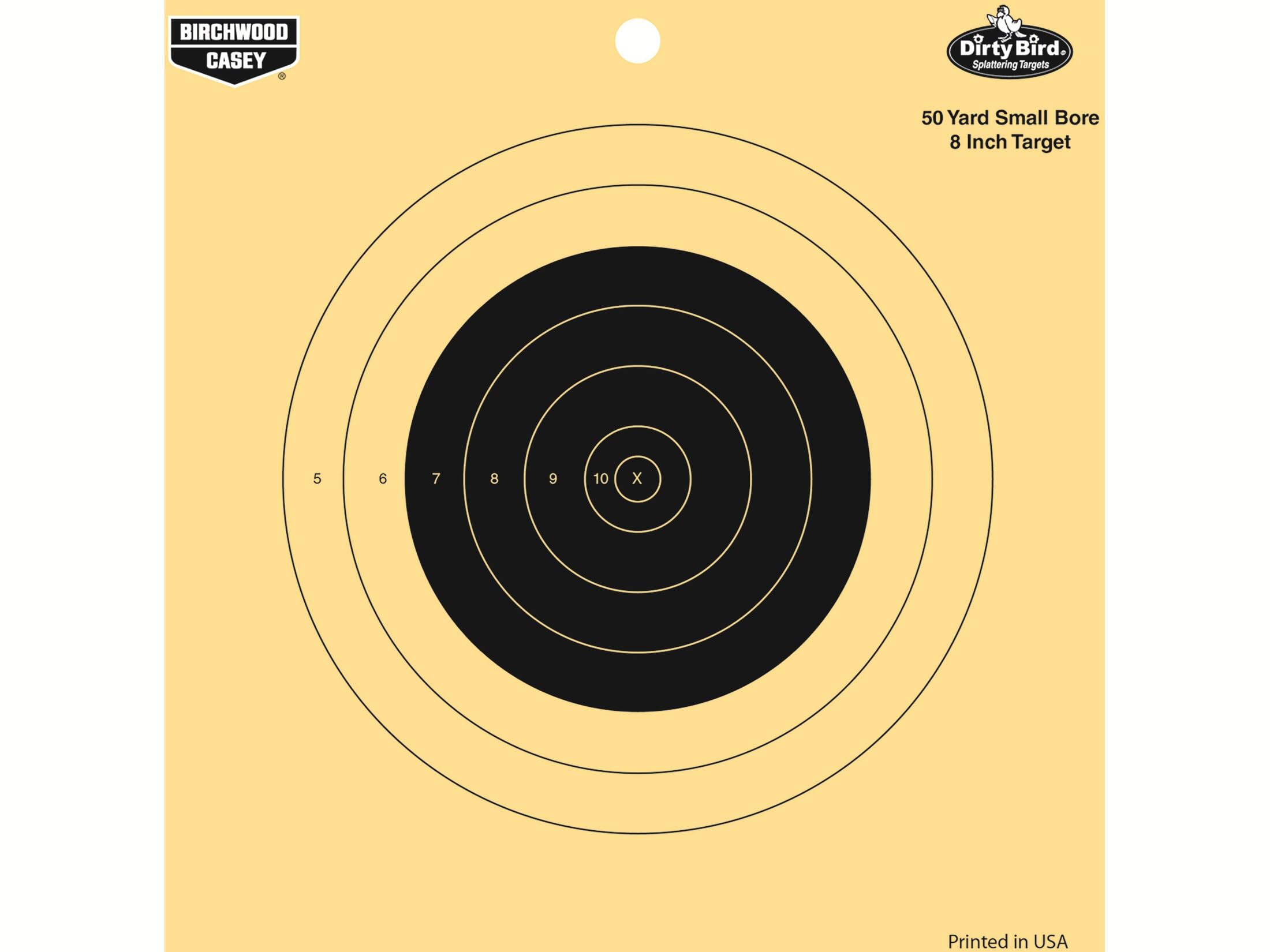 Birchwood Casey White Dirty Bird Splattering Bore Reactive Targets for Indoor and Outdoor Use, 8" 50 Yard Small BORE - 25 Targets
