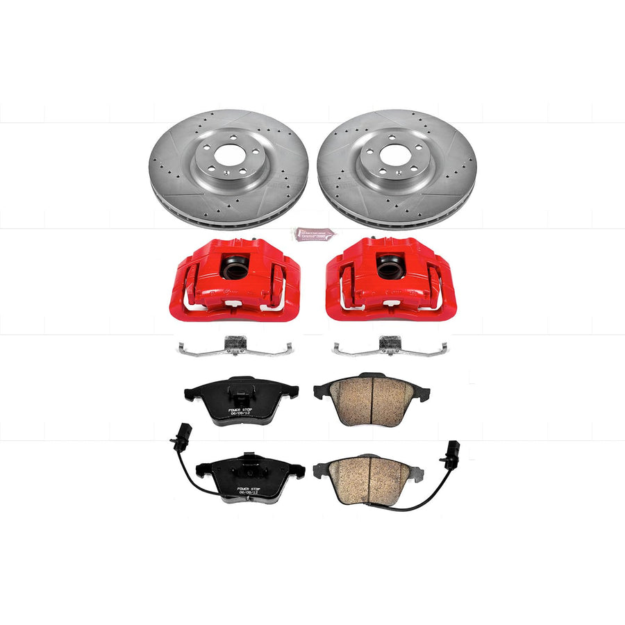Power Stop Z23 KC2934 Evolution Sport Performance Brake Kit with Caliper For Audi S4 2004-2009 [Model Specific]