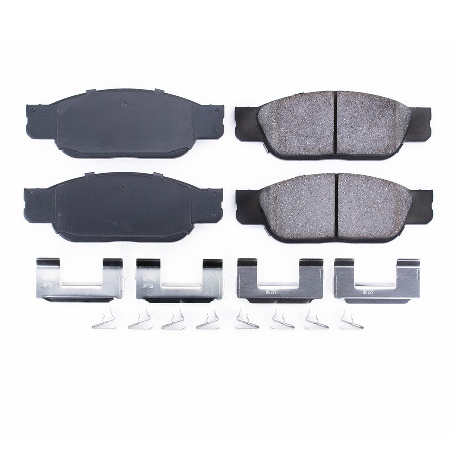 Power Stop Front Brake Kit For Ford Thunderbird 2002-05 |Jaguar S-Type 2000-02 |Lincoln LS 2000-06 - Brake Pads Ceramic With Installation Hardware, 17-805