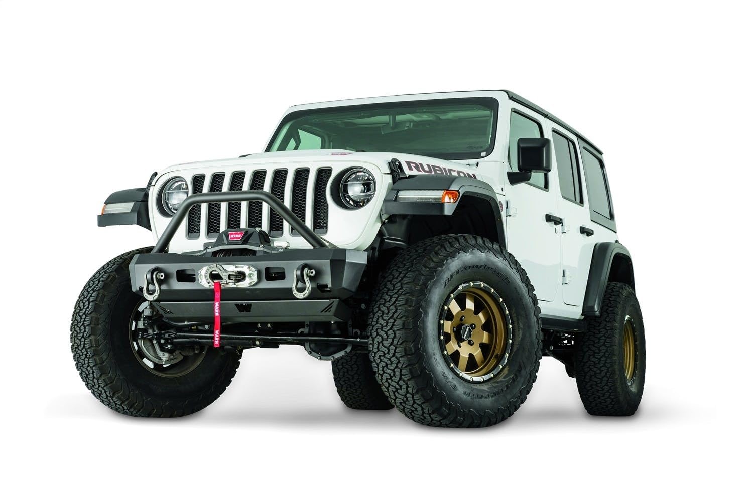 Elite Series WARN Stubby Front Bumper for Jeep JL Wrangler, with Grille Guard Tube