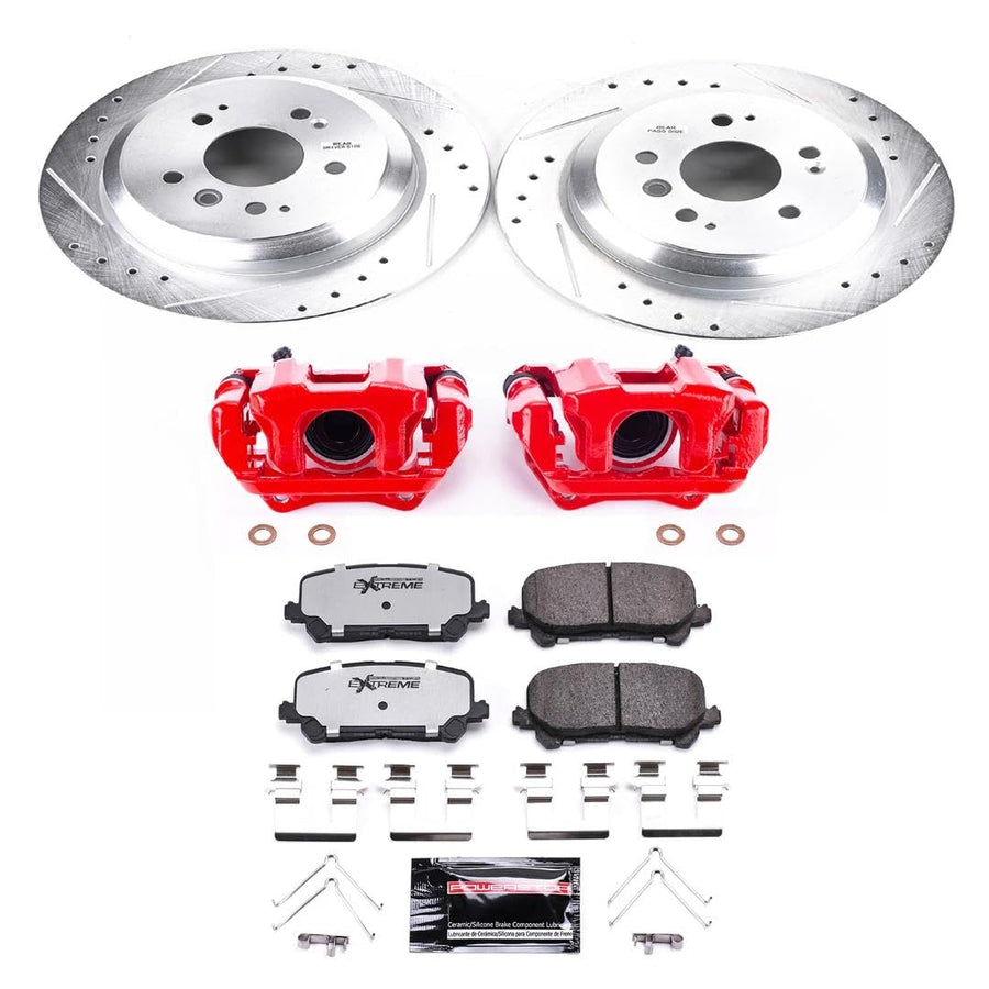 Power Stop Z36 Truck & Tow KC7727-36 Rear Brake Kit-Brake Rotors, Brake Pads & Calipers For Honda Pilot 2016-2021, Honda Ridgeline 2017-2020 [Model Specific]