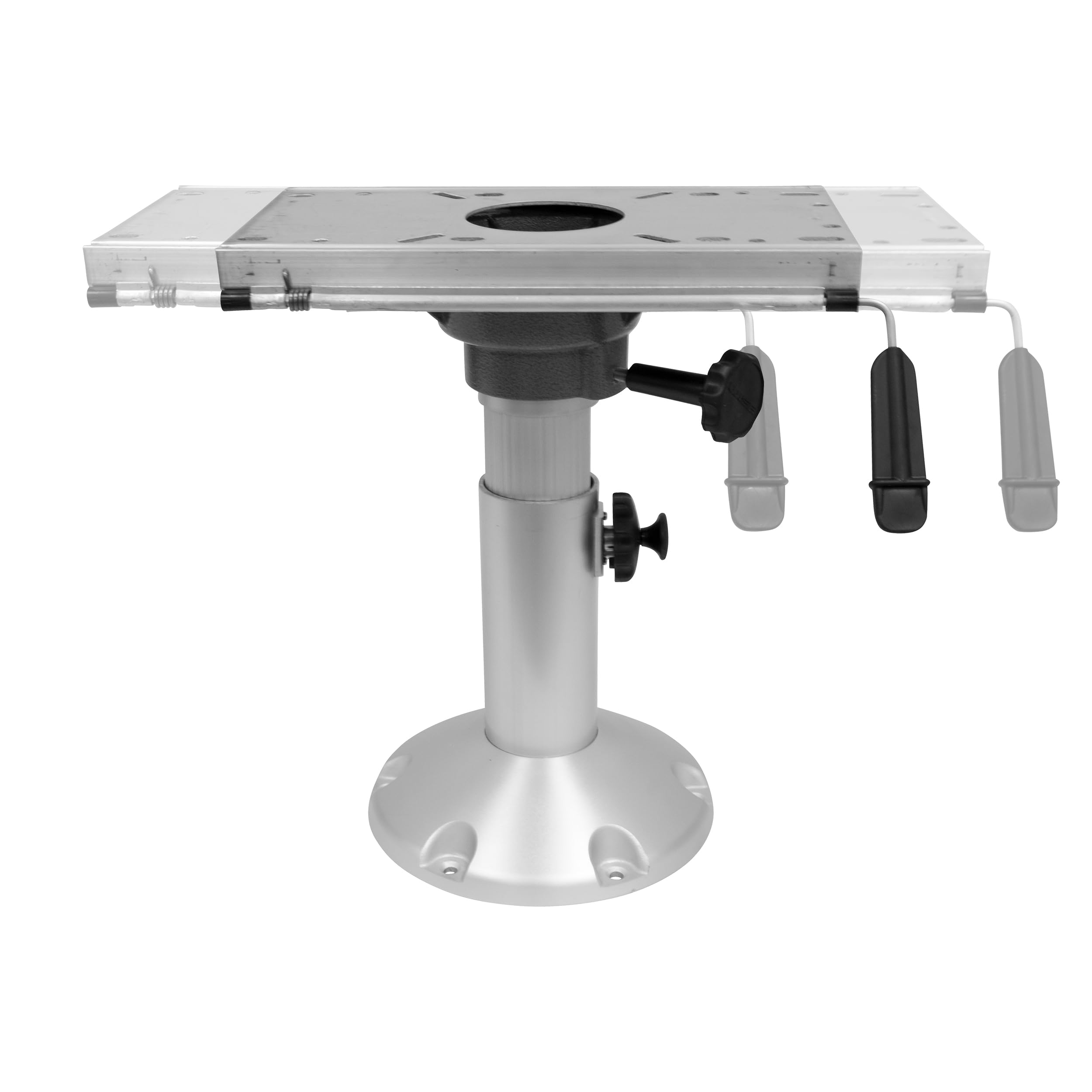 8WP21-374 Wise Boat Seat Pedestal, Adjustable Height from 12" to 18", with Seat Slide Seat Mount, Adjustable Travel 5" - Fore & AFT