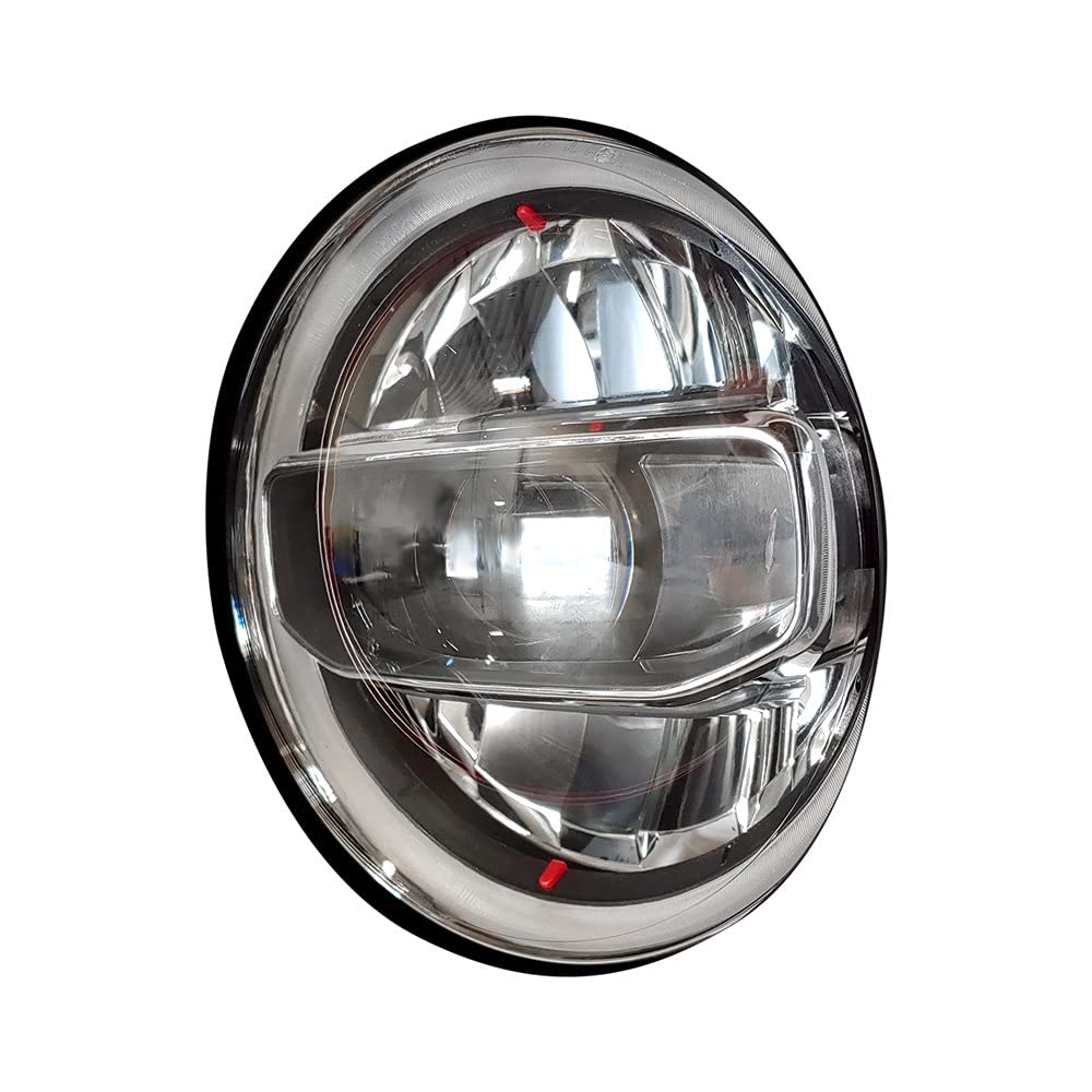 LED Headlights DV8 Offroad for 2018-2025 Wrangler JL and 2020-2025 Gladiator JT | Pair of Headlights | DOT Compliant | 9" Round | White Light Beam with Amber Halo Ring