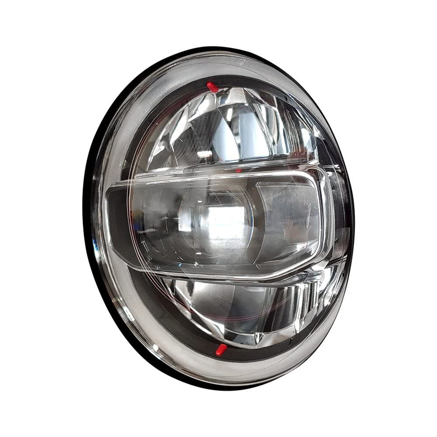 LED Headlights DV8 Offroad for 2018-2025 Wrangler JL and 2020-2025 Gladiator JT | Pair of Headlights | DOT Compliant | 9" Round | White Light Beam with Amber Halo Ring