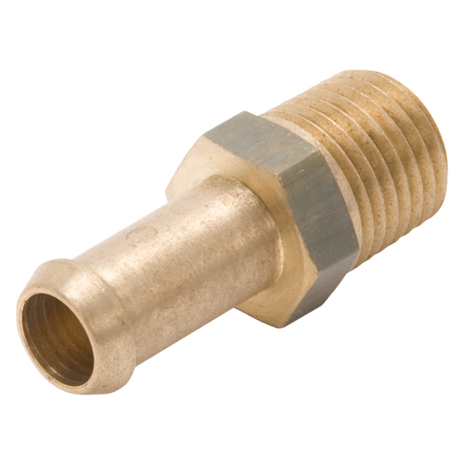 Single Barb Edelbrock 8080 Carburetor Fitting 1/4 in.-18 NPT x 3/8 in. Barb Brass Carburetor Fitting