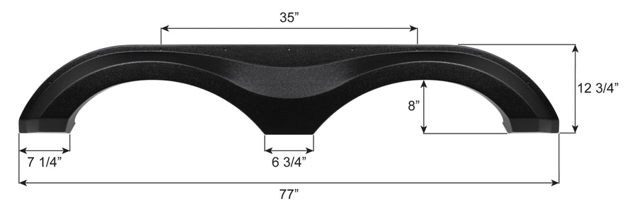 Fender Skirt ICON 15043, Tandem, Grand Design, FS5012, Black