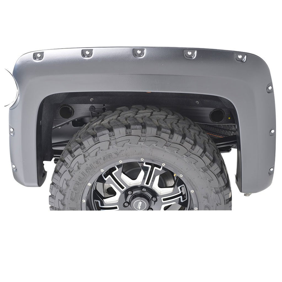 Fender Flares Black Horse Riveted Style Compatible with 2014-2018 Chevrolet Silverado 1500-FF-CHSIL-SM-PKT