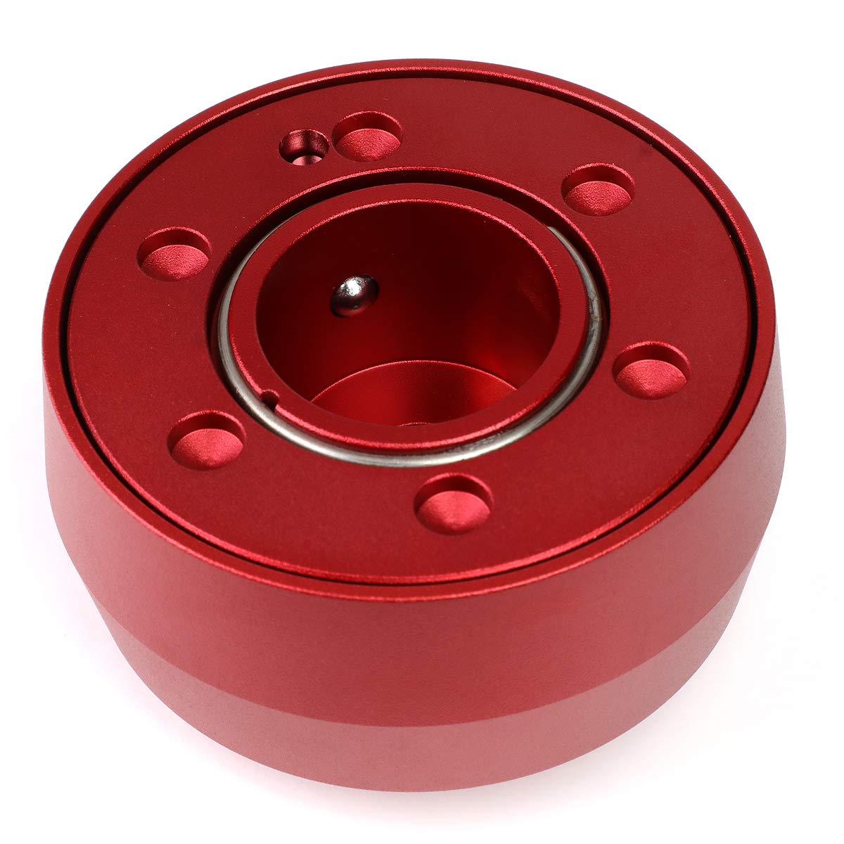 NRG Innovations Steering Wheel NRG-SRK-201RD Version 2 Quick Release Short Hub Adapter with Mounting Bolts, Quick Lock W/Free Spin Red