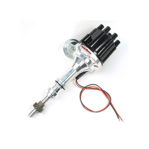 Pertronix Flame-Thrower D7130700 Black Cap Billet Electronic Distributor with Ignitor III Technology for Ford Small Block Vacuum Advance