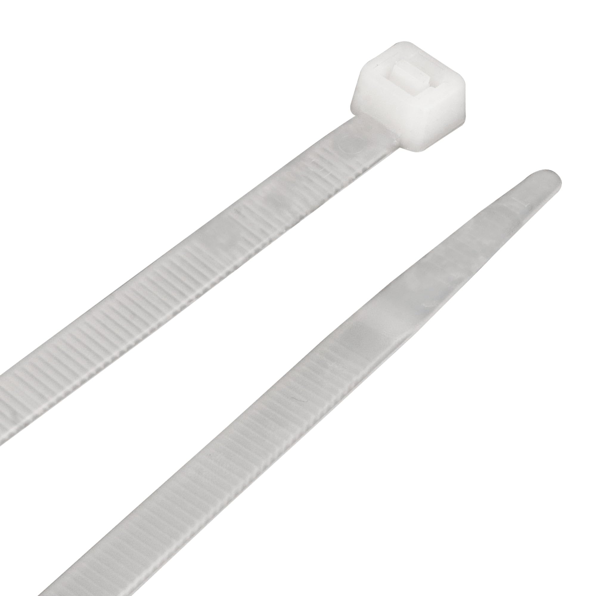 W2906 Performance Tool 100 Pc White Cable Ties - 4-Inch Length, Tensile Strength 18 Lbs, Resealable Bag