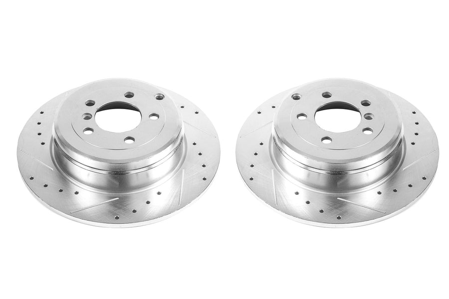 Rear Power Stop EBR696XPR Drilled and Slotted Evolution Rotor (Pair) For Land Rover Range Rover 2003-2005 [Model Specific]