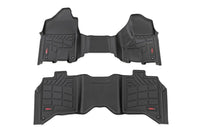 Sure-Fit Rough Country Floor Mats for Ram 2500/3500 (2019-2024) Crew Cab with Front Bench Seat - Waterproof, Non-Slip Flexible Floor Mat, Front & Rear Set
