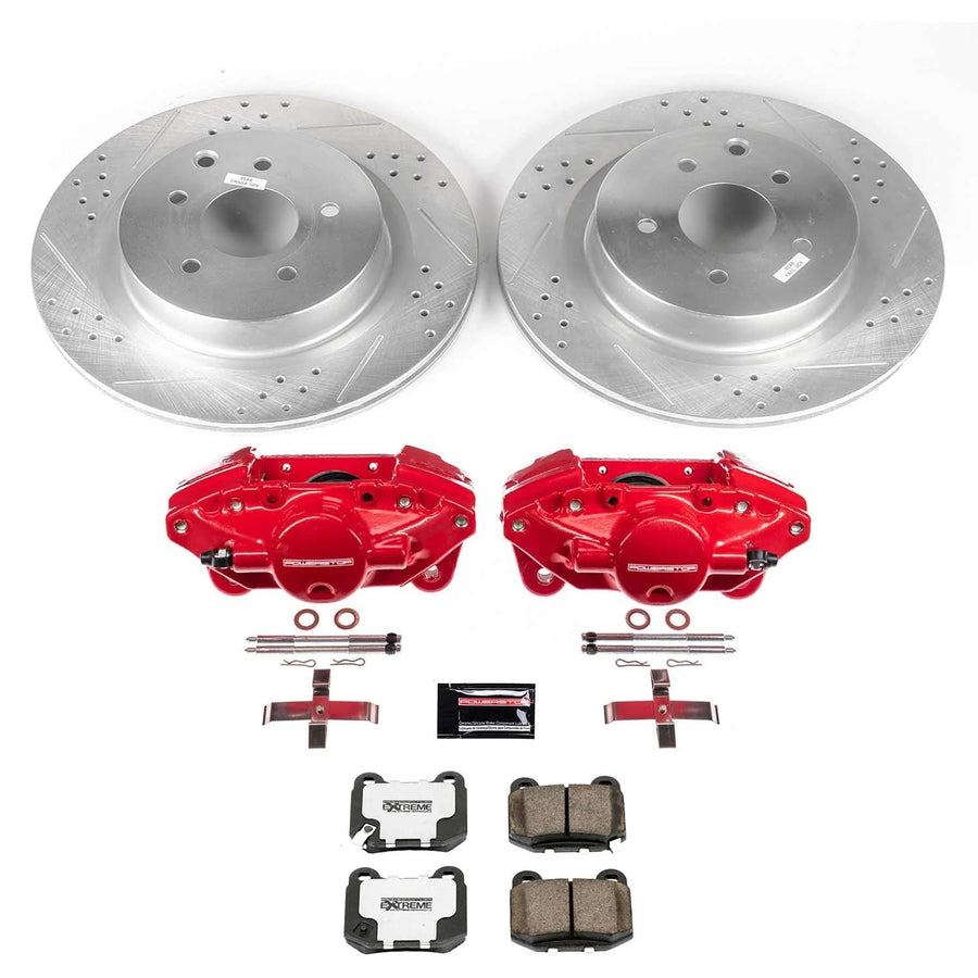Power Stop Z26 KC5303-26 Rear Caliper Kit-Rotors, Carbon Ceramic Brake Pads, Calipers For INFINITI G35 2003-2004, Nissan 350Z 2003-2008 [Model Specific]