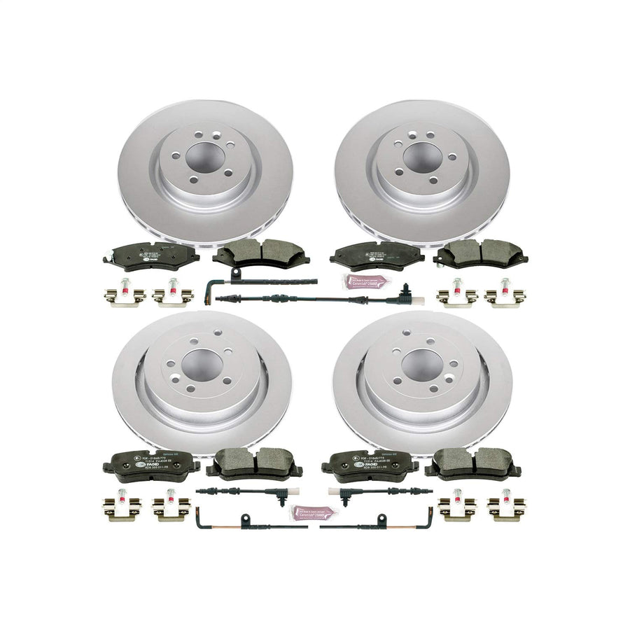 Power Stop Euro-Stop ESK6227 Brake Kit Front & Rear L& Rover and 1 Front & 1 Rear Sensor Wires For Land Rover Range Rover Sport 2010-2013 [Model Specific]