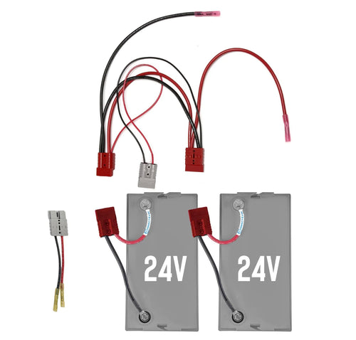 Double Time - Connect-Ease - 24V parallel Kit for (2) 24V batteries to (1) 24V trolling motor W charging Leads - RCE224VCHK