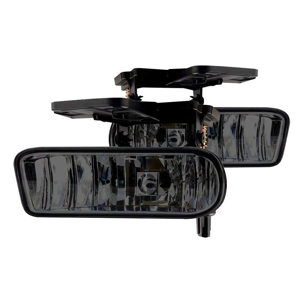 Winjet Fog Light WJ30-0388-11 Replacements Pair Left & Right OE Fitment Bulbs Included for 1999-2002 GMC Sierra 1500/2500 & 2001-2002 GMC Sierra 2500 HD/3500 - Smoked Lens