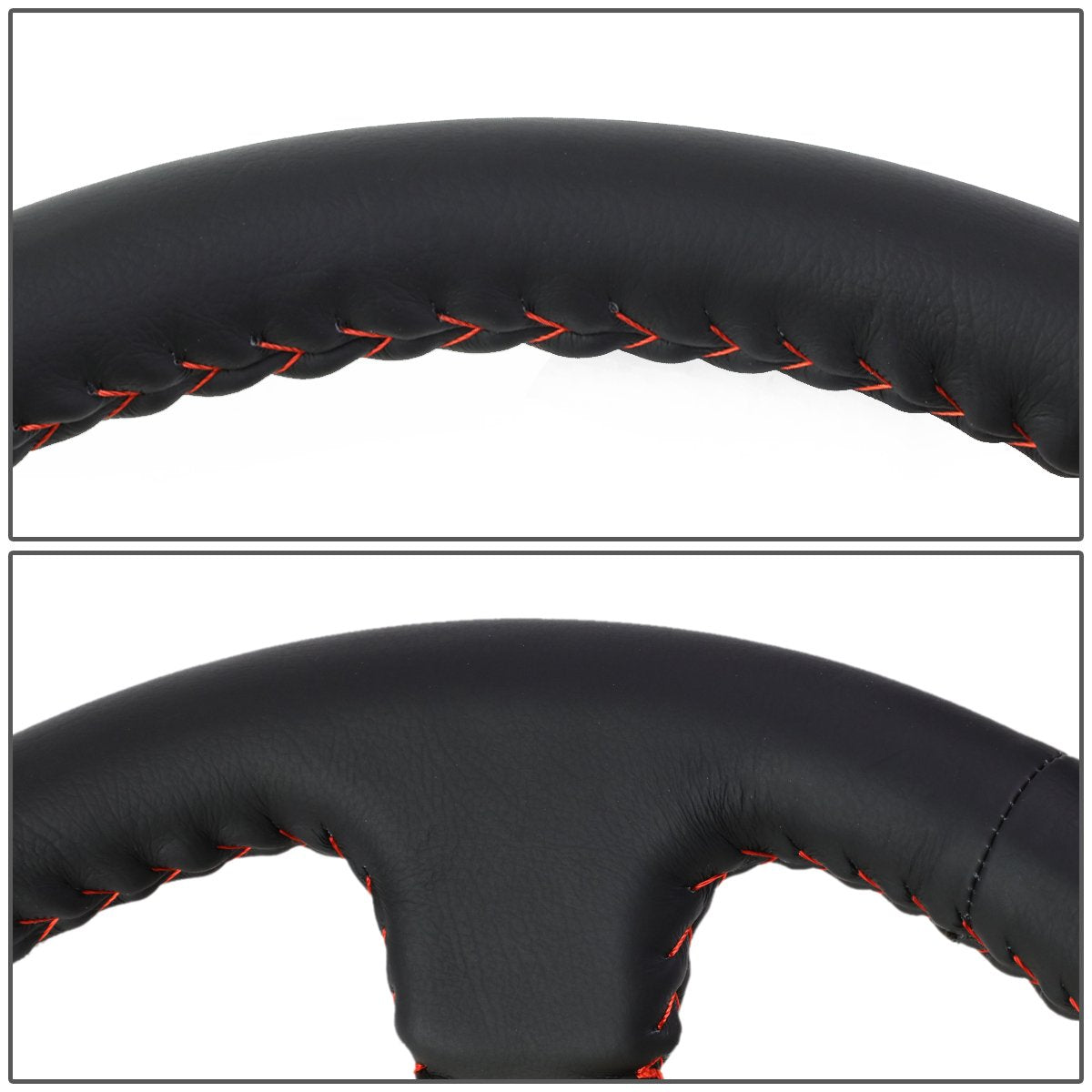 NRG Innovations Reinforced NRG-RST-036GD Steering Wheel - 350mm Sport Steering Wheel (3' deep) Black Leather with Red Baseball Stitching - Chrome Gold Spoke