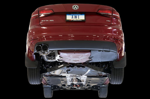 Mk6 Jetta 1.8T AWE Tuning Track Edition Exhaust - 2.0T Diamond Black Tips - 3020-23028
