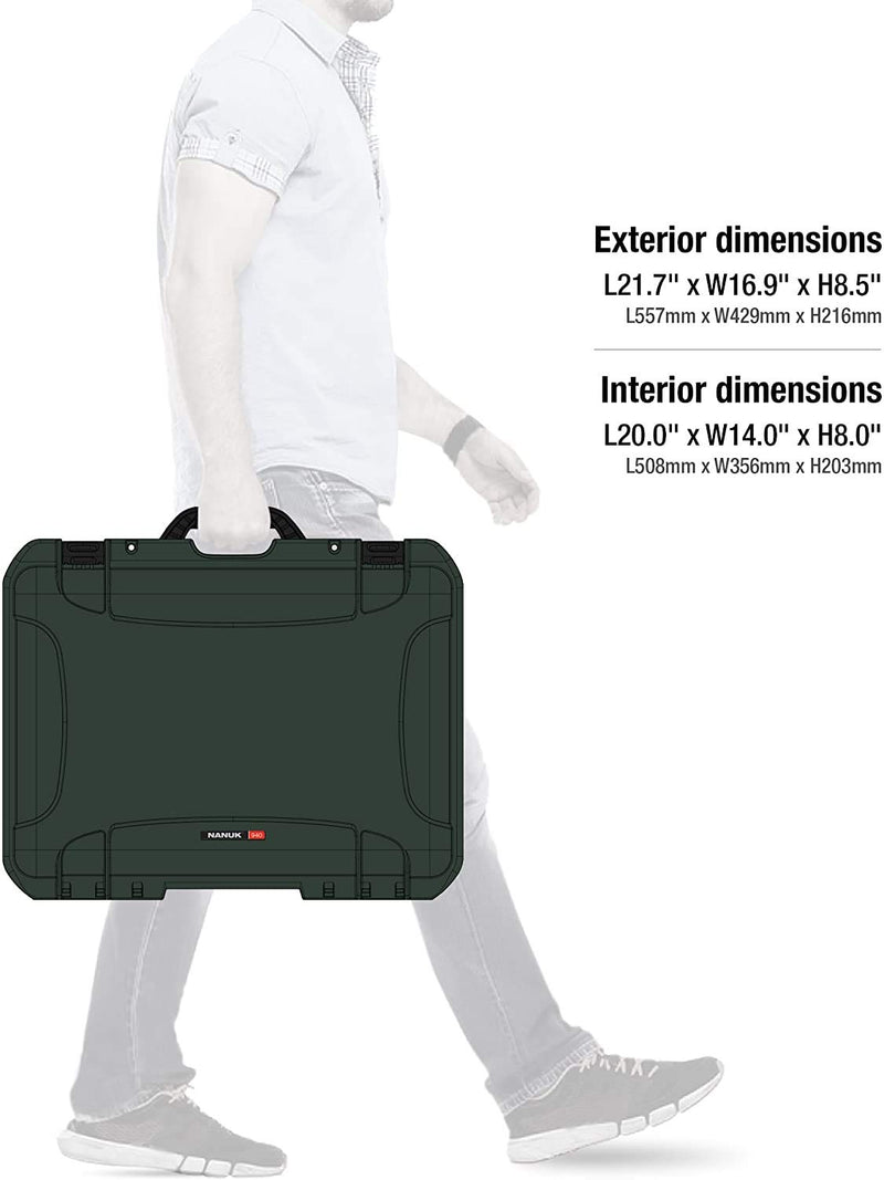 Olive Nanuk 940 Waterproof Hard Case with Foam Insert