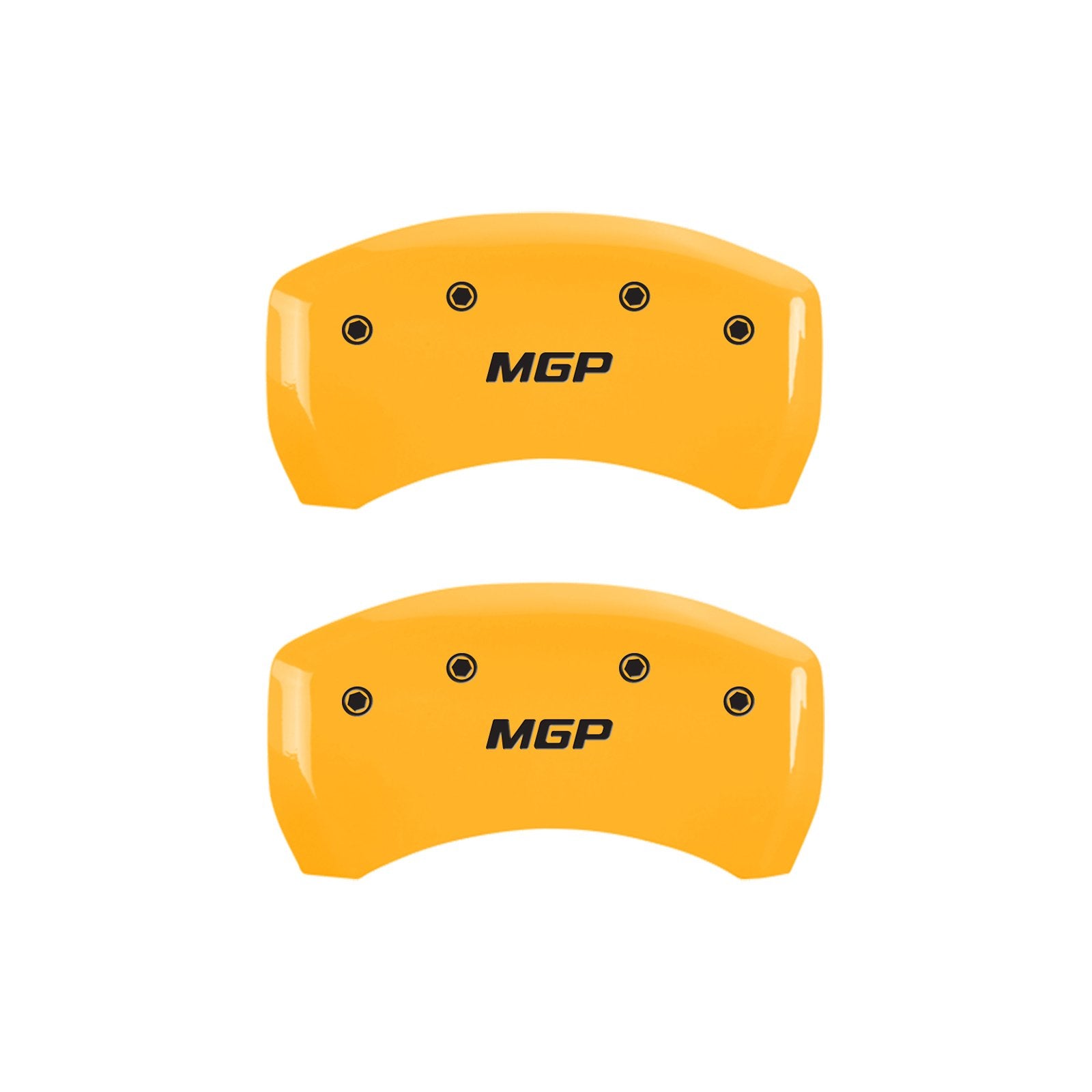 Caliper Covers MGP 23211SMGPYL Cover, Set of 4 (Yellow Engraved Front and Rear: MGP Powder Coat Finish Black Characters)