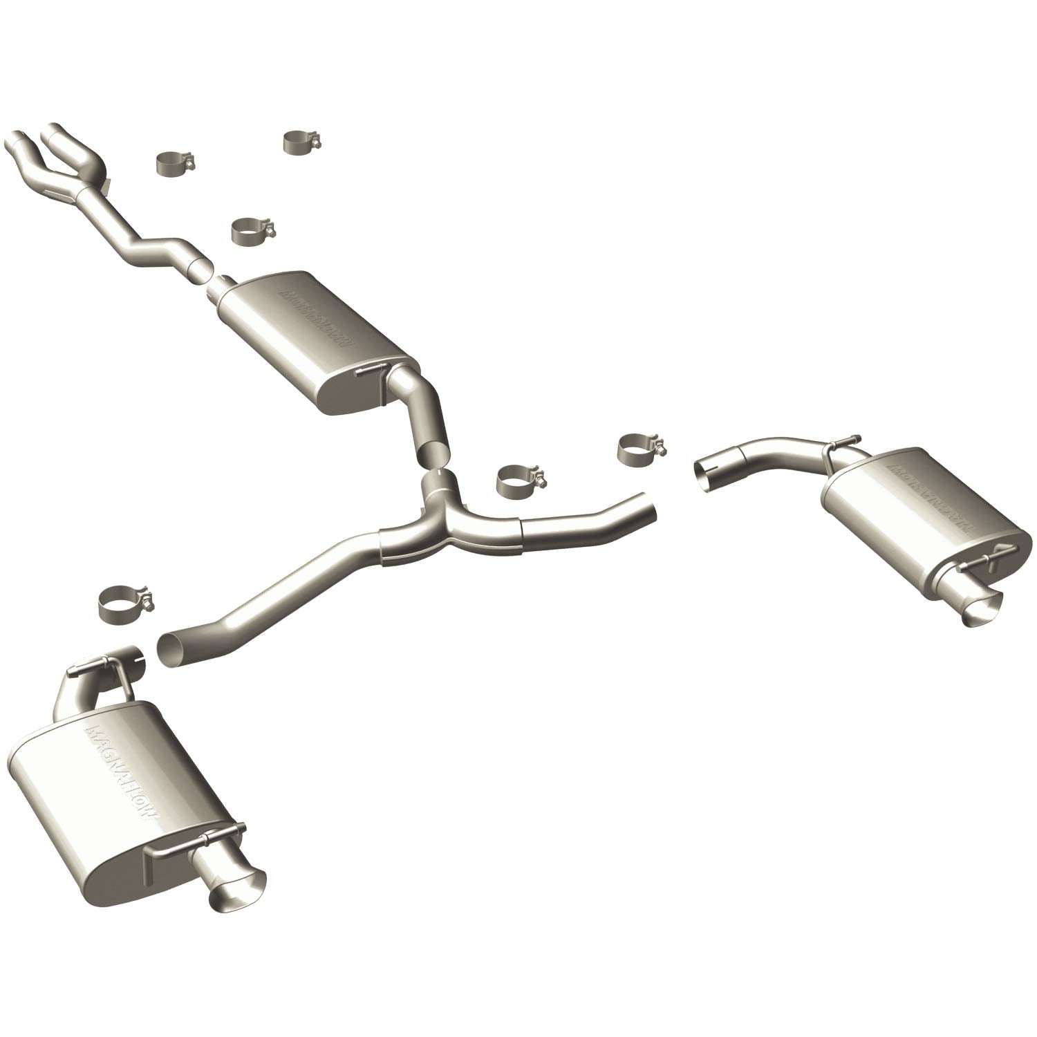 Large MagnaFlow Stainless Steel Performance Exhaust System Kit 15492