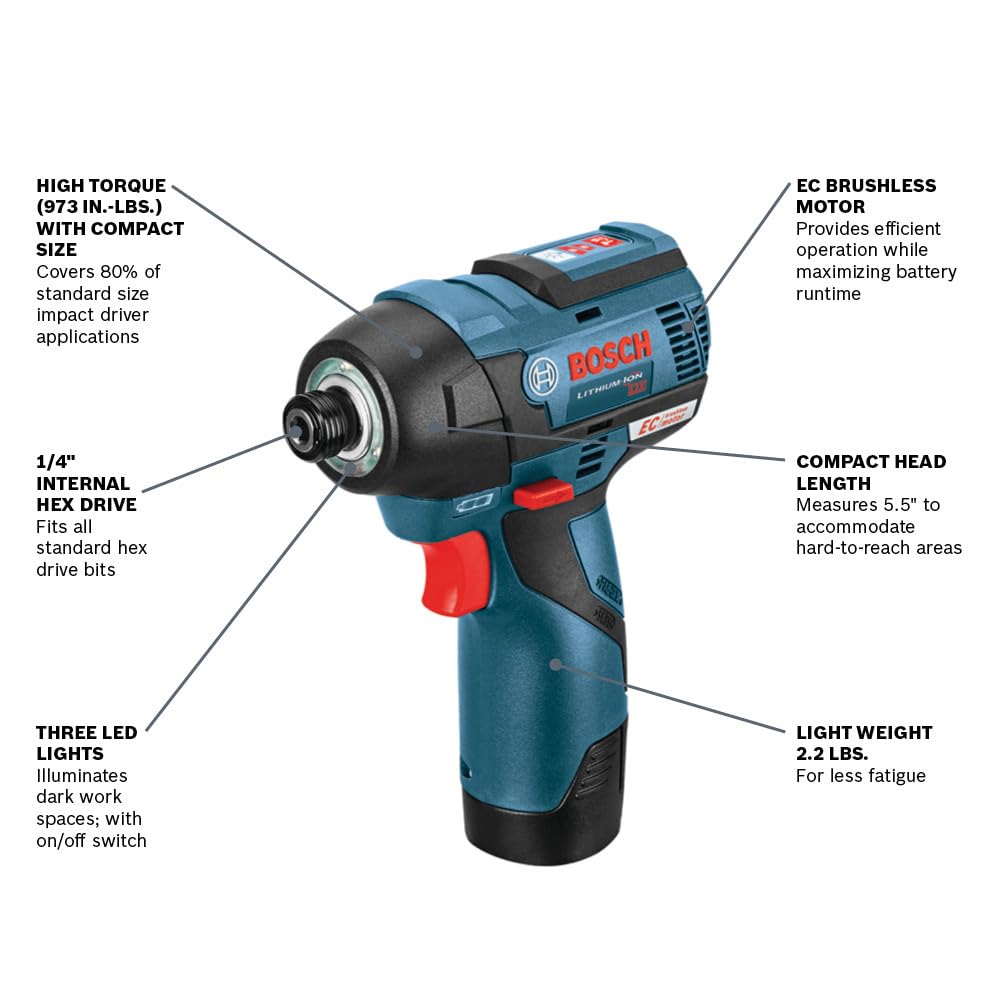 12V Max Bosch PS42N Brushless Impact Driver (Bare Tool)