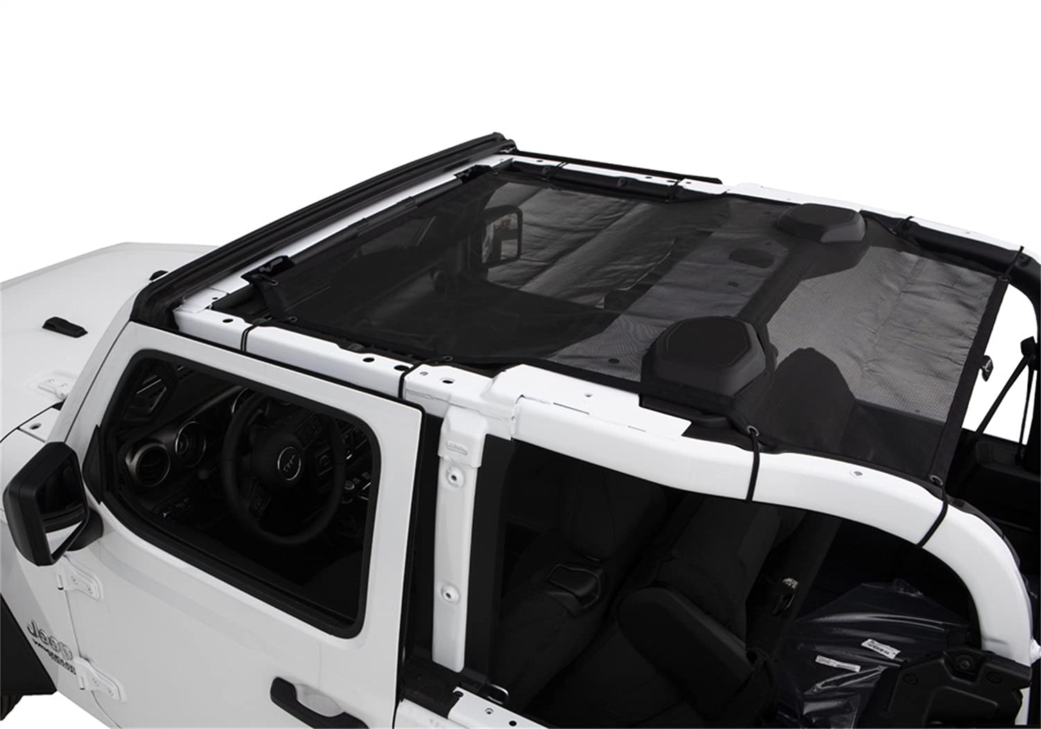 California Brief Soft Top RAMPAGE PRODUCTS for Jeep Wrangler JL | Black, Mesh | 91817 | Fits 2018-2025 Jeep Wrangler JL 2-Door