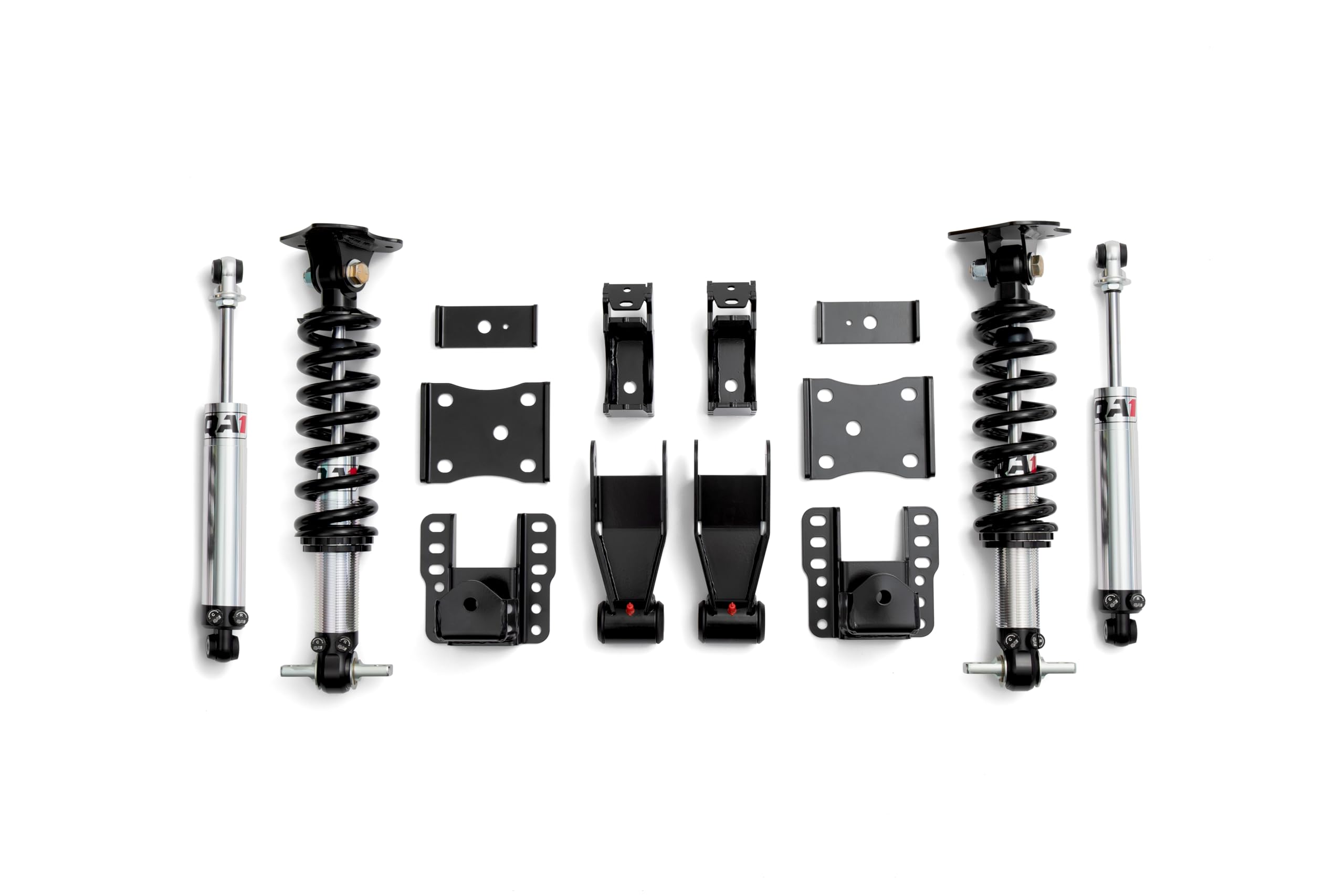 4/6 QA1 Lowering Kit Without Spindles fits 2007 2018 Silverado 1500 Sierra 1500 2WD Double Adjustable | Easy Bolt-In Installation | LK02-GMT03