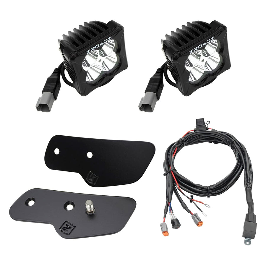 Zroadz A Pillar LED Bracket to Mount, (2) Lights, Pair and Wiring Harness Fits Ford Bronco Z365401-KIT2