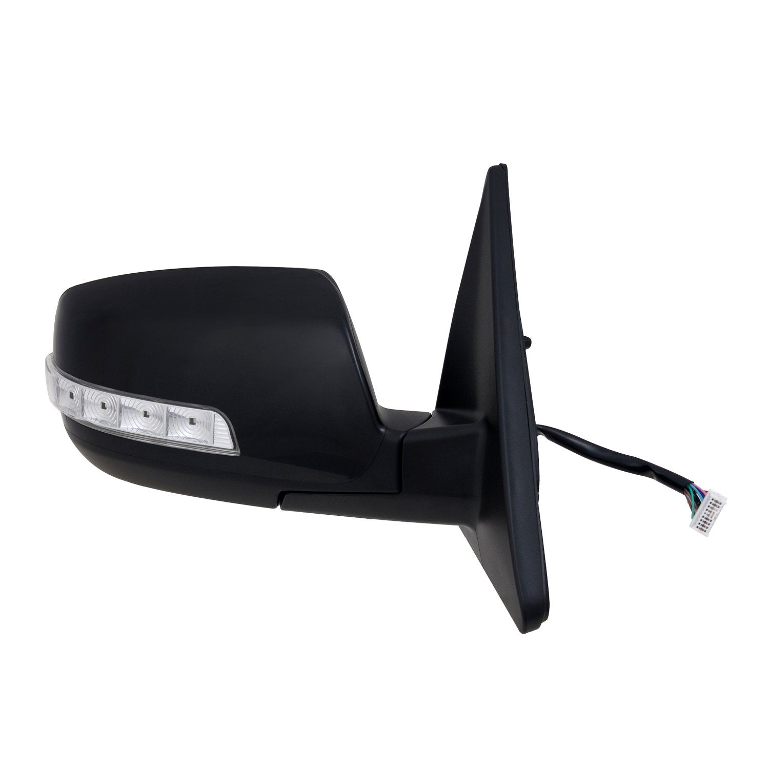 Passenger Side Fit Mirror for Kia Sorento, Textured Black w/PTM Cover, w/Turn Signal, Memory, Power Folding, w/o Blind spot Detection, Heated Power