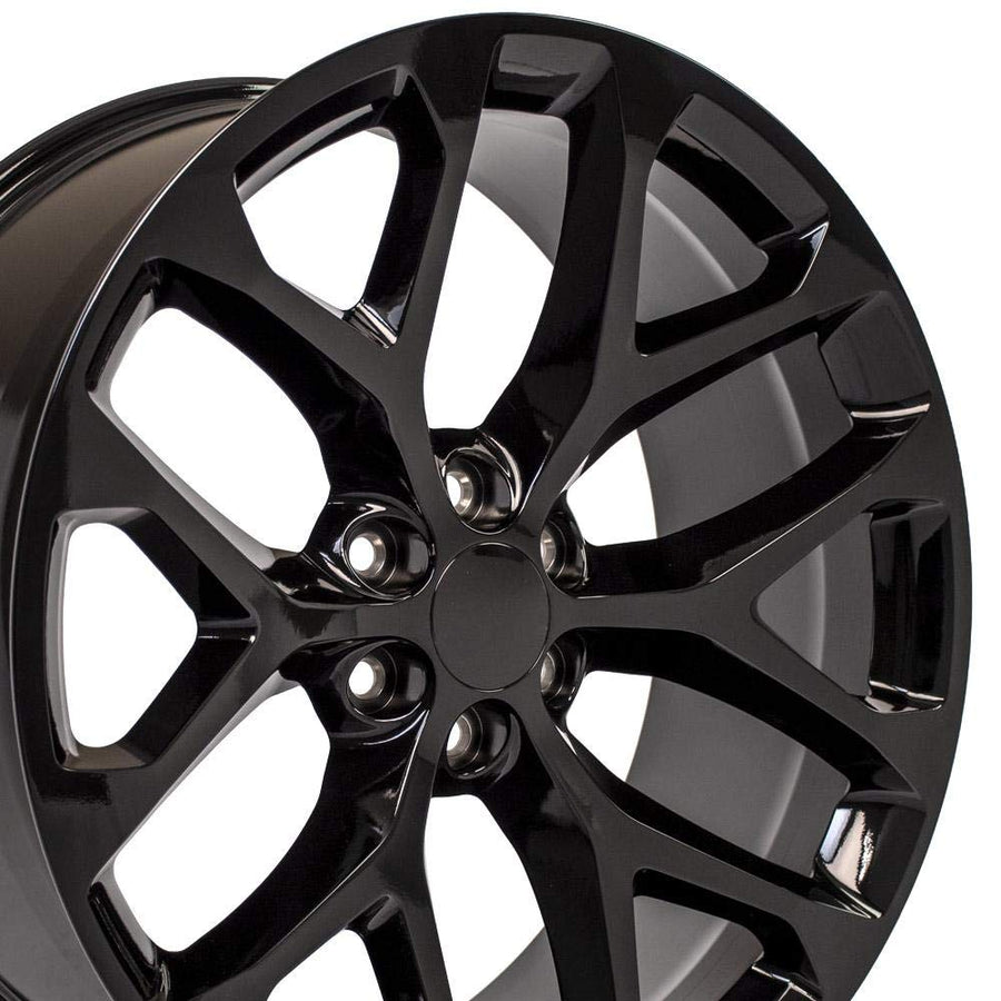 24x10 Snowflake Wheels CV98 - Gloss Black 24 Inch Rims - 6x139.7 Wheels, Optional TPMS & 295/35/24 Tires and Rims Packages - Fits GM Trucks & SUVs (Single Rim)