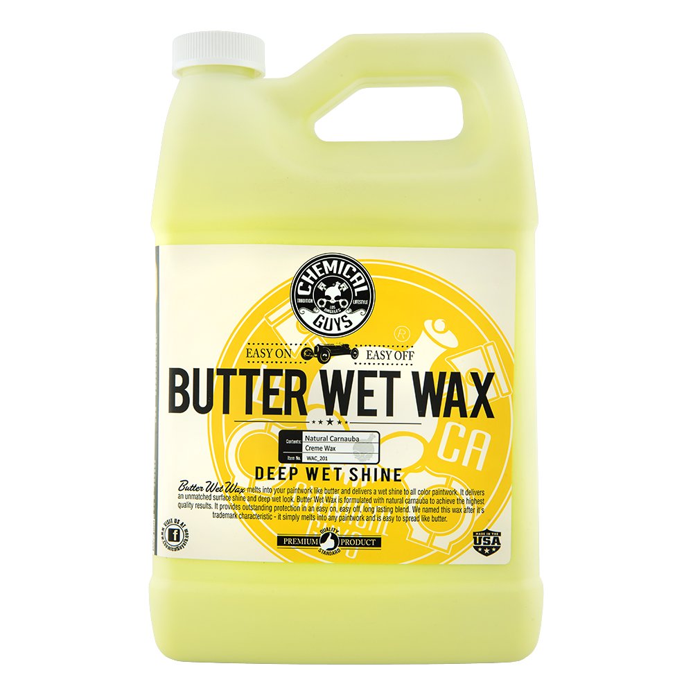 Chemical Guys Butter Wet Wax WAC_201, Deep Wet Shine for Cars, Trucks, SUVs, RVs & More, 128 fl oz (1 Gallon) Banana Scent