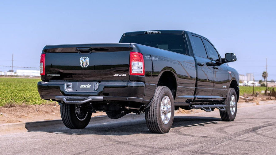 Cat-Back BORLA Performance Exhaust System for 2019 Ram 2500 V8 & Ram 3500 6.4L V8 T-304 Stainlesss Steel S-Type Sound Single Right Rear Exit Single 5" Black Chrome Tip